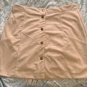 Tan button up short skirt